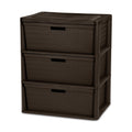 Plastic Drawer Storage Unit with Removable Decorative Panels Brown F55573