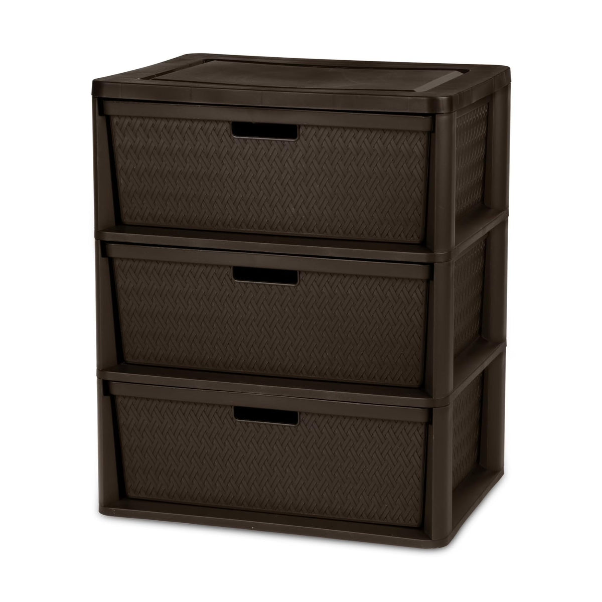 Plastic Drawer Storage Unit with Removable Decorative Panels Brown F55573