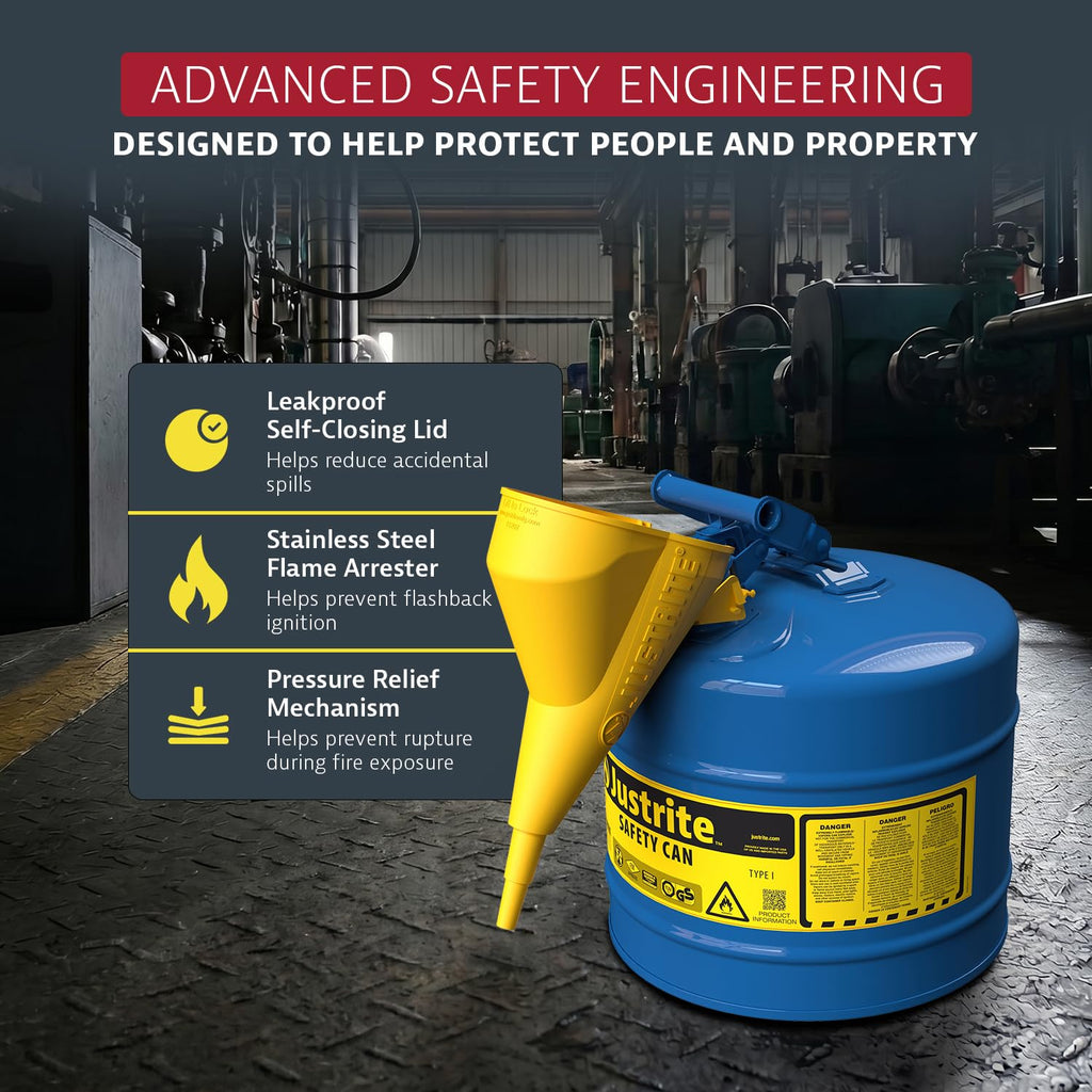 Blue Galvanized Steel Kerosene Safety Can D6636