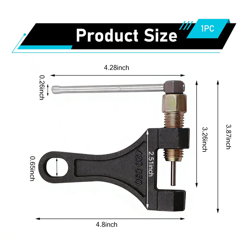 Heavy-duty Alloy 420-530 Roller Chain Breaker Tool with Grip E50363
