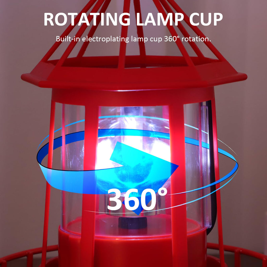 Solar Powered Rotating Lighthouse Garden Light E4505