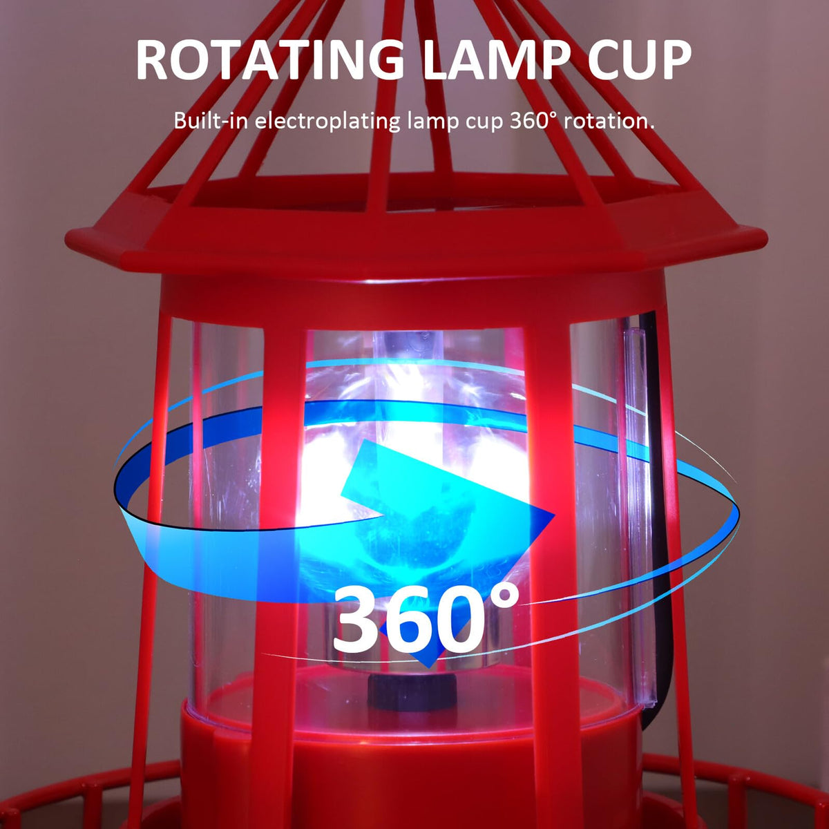 Solar Powered Rotating Lighthouse Garden Light E4505