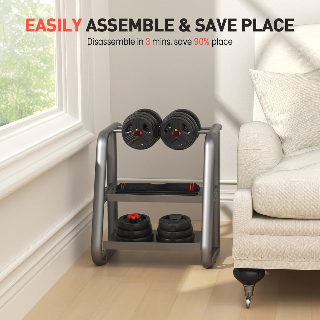 Adjustable Dumbbell Set 20/30/40/60/80 lb Free Weight Set E4892