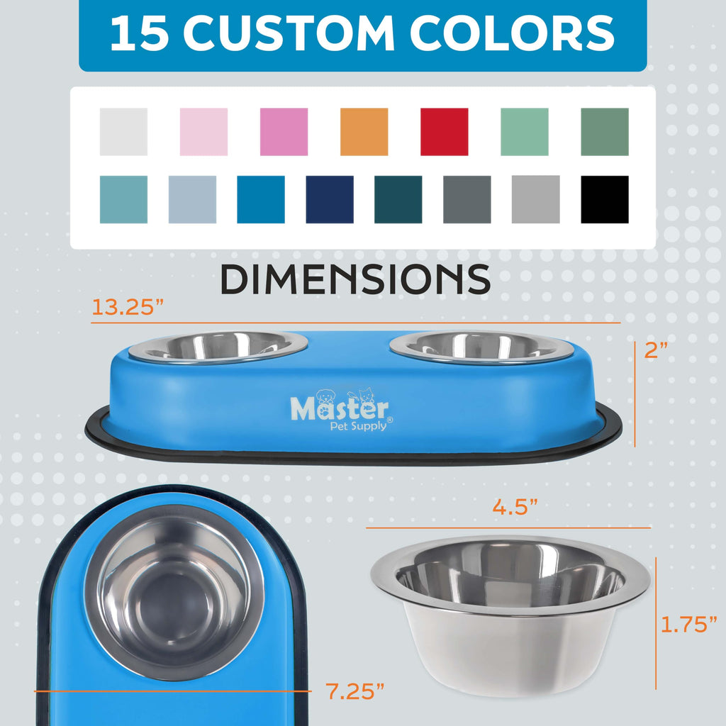 Double Dog Bowls Set with Elevated Base I164