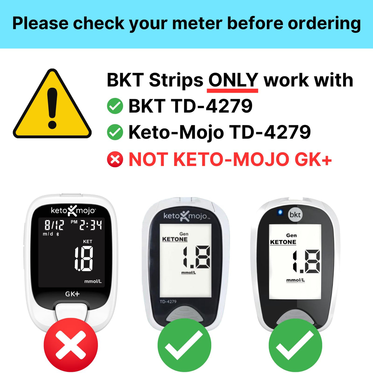 Blood Ketone Test Strips 50ct K159414