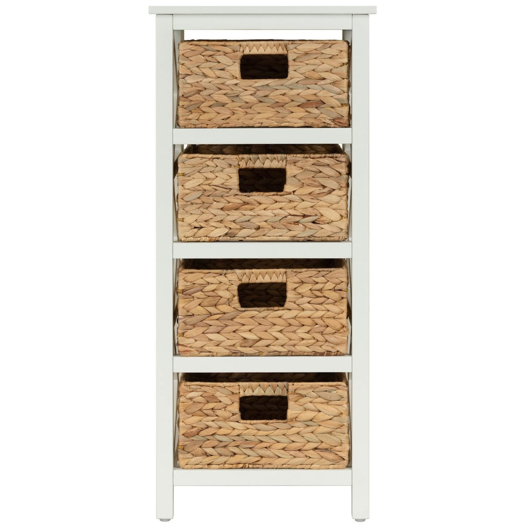 4 Tier X-Side Storage Cabinet White L14179