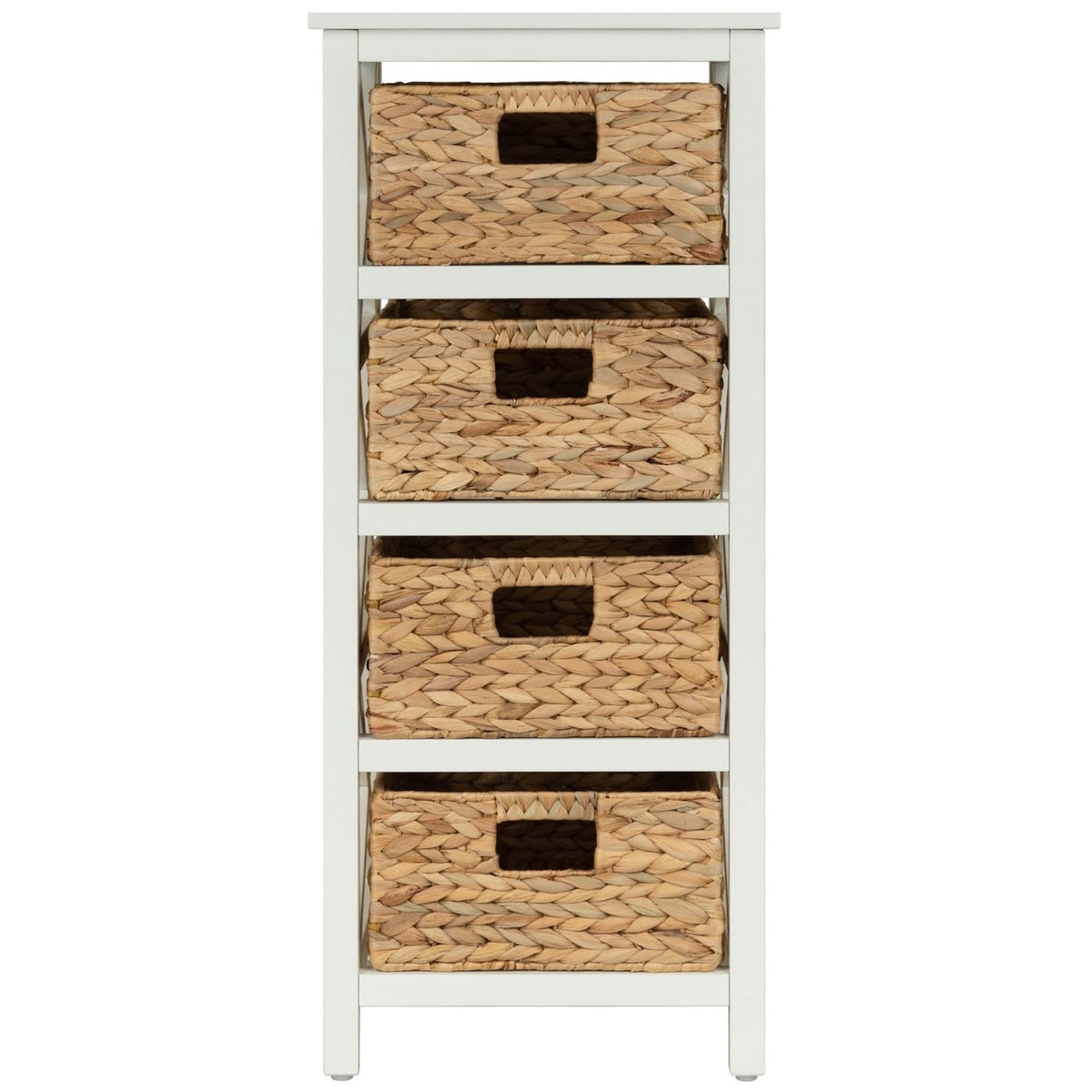 4 Tier X-Side Storage Cabinet White L14179