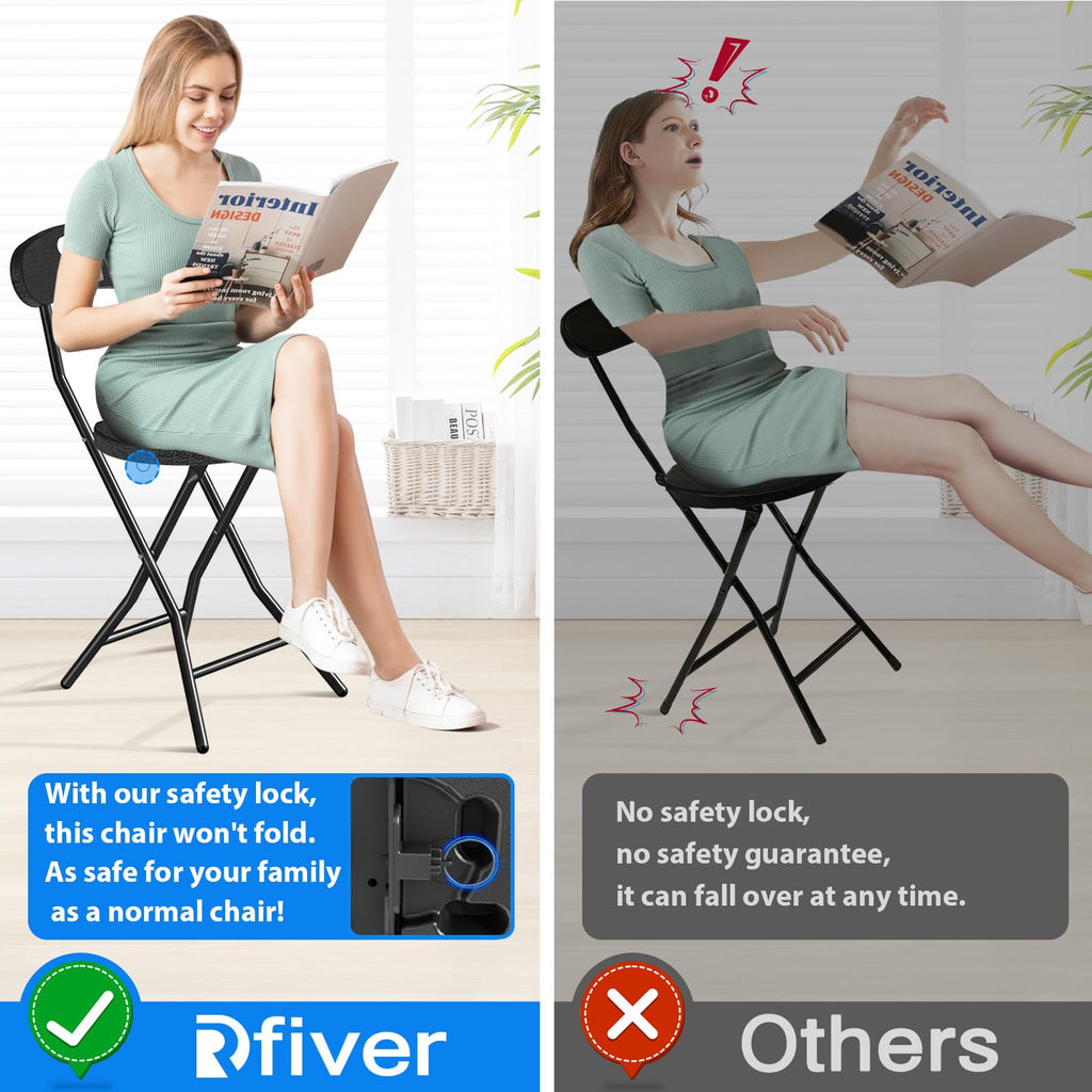 Folding Stool with Back, 18 inch Set of 1 I563