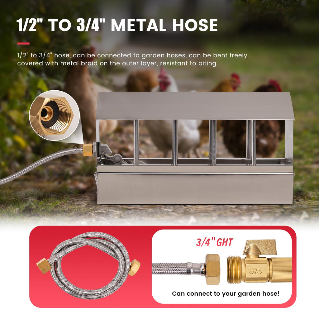 Automatic Stainless Steel Chicken Waterer with Float Valve U9207