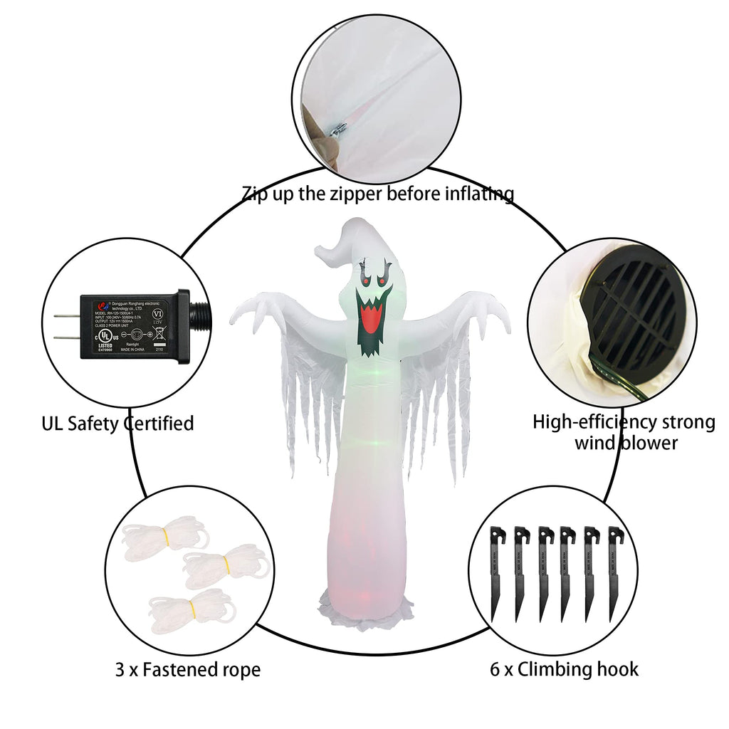 9 FT Halloween Inflatables with Built-in LED Lights B122405
