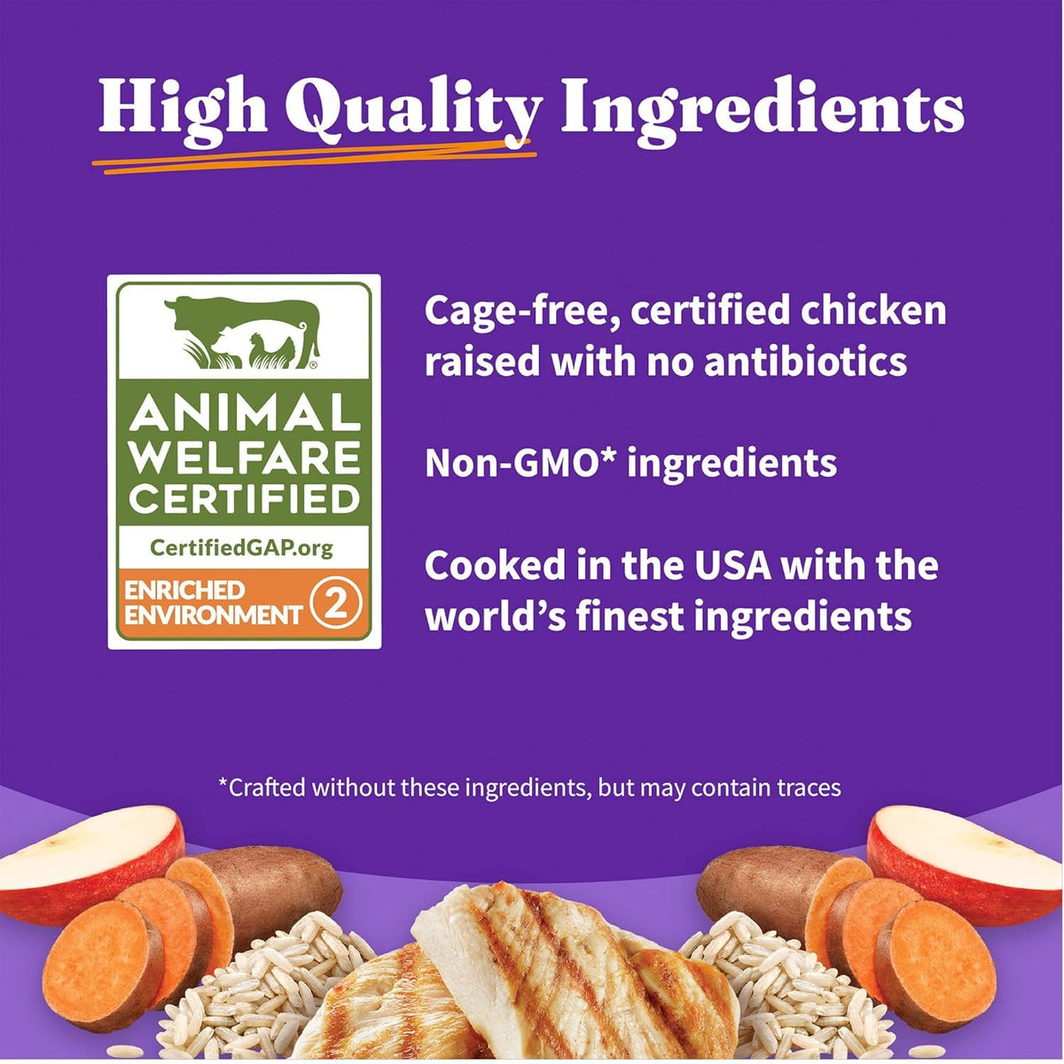 Dry Dog Food, Cage-Free Chicken & Brown Rice Recipe, 21 lb H6333