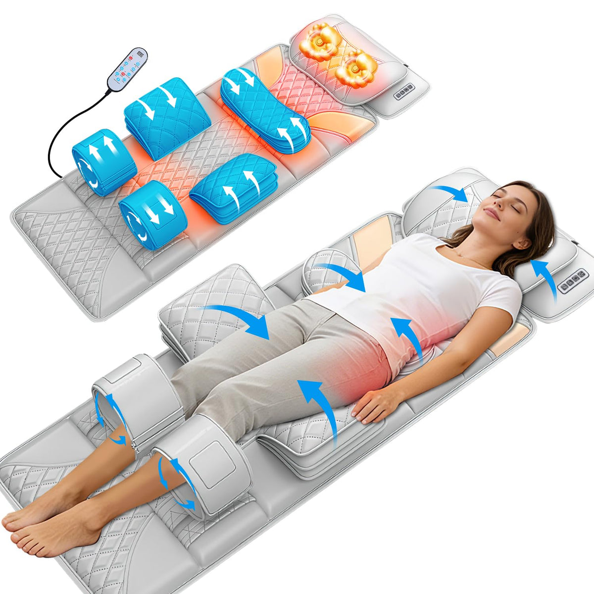 Full Body Massage Mat with Lumbar Pad & Headrest N75271