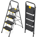 4 Step Steel Step Stool with Safe-Lock, Black D111771