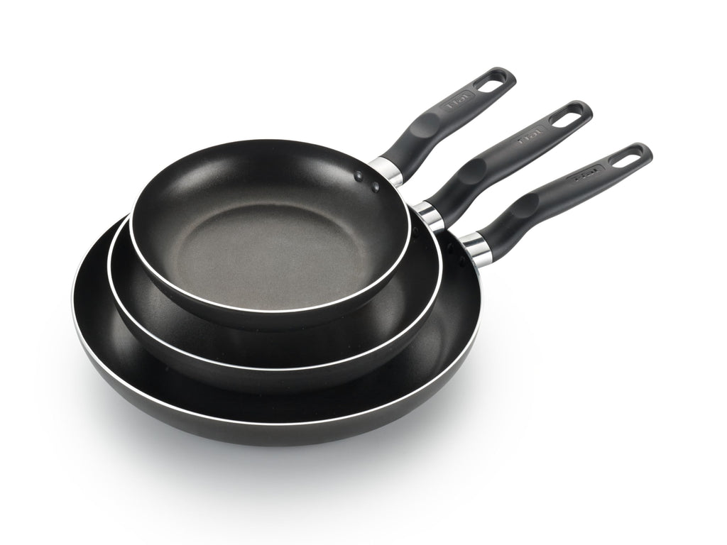 Nonstick Fry Pan Set 3 Piece, 8, 9.5, & 12 Inch, Dishwasher Safe, Black A402