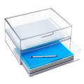 Clear Plastic Stackable Organizer Drawers Set of 2 D591