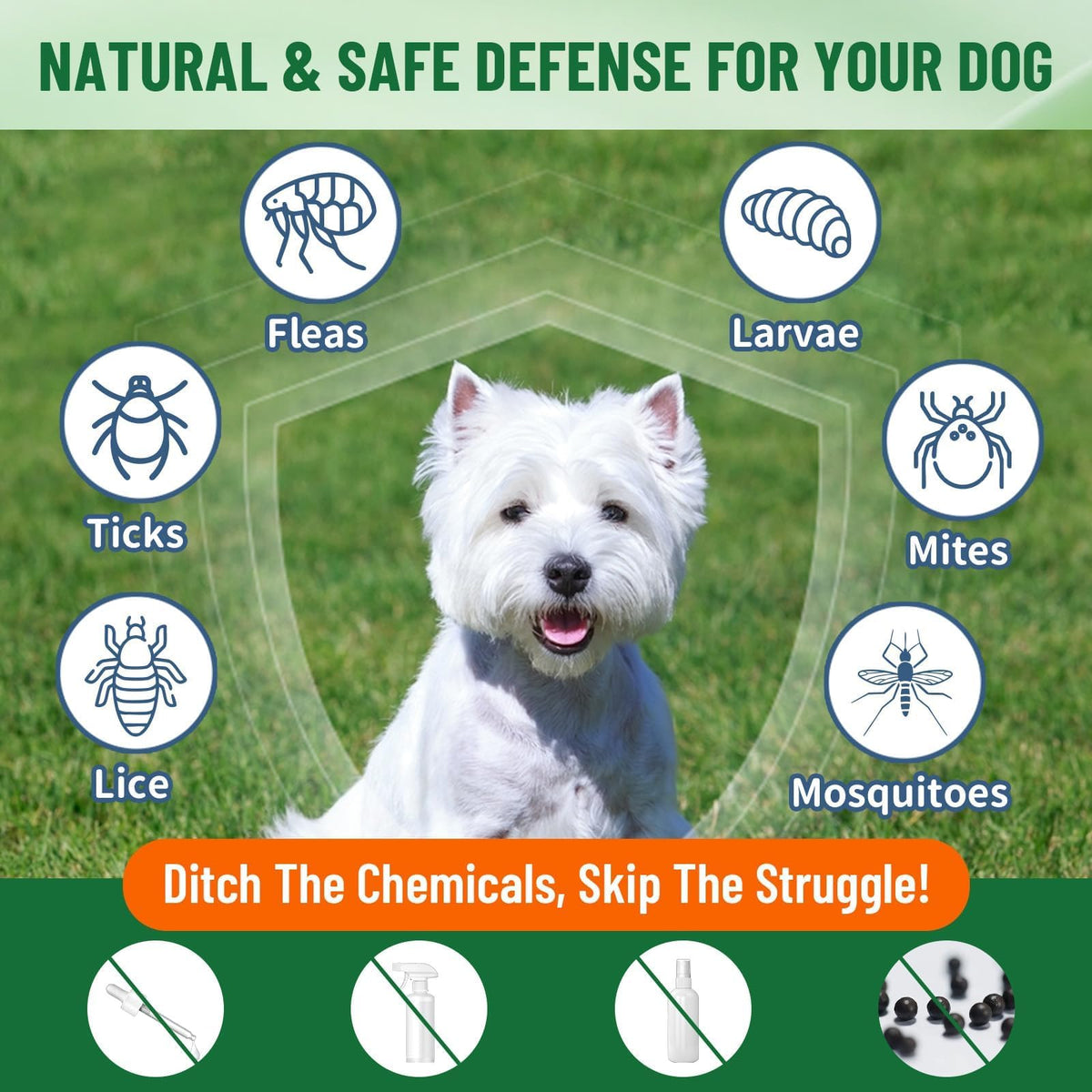 Natural Flea and Tick Prevention for Dogs, 60ml A1768