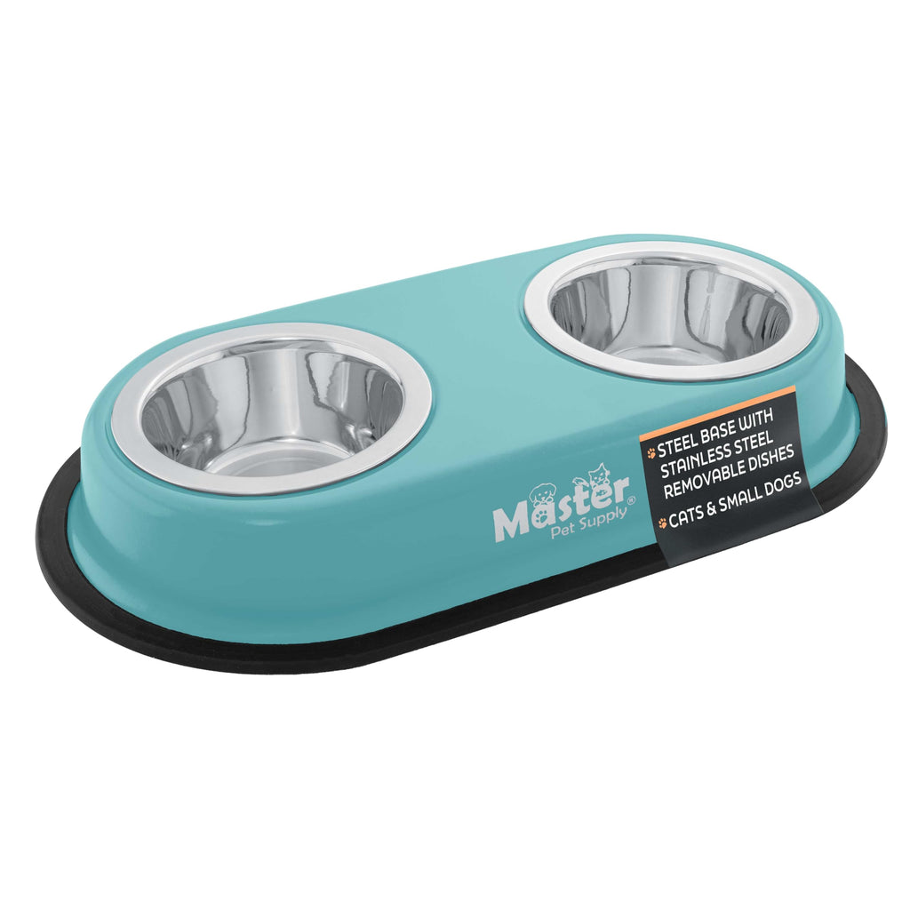 Double Dog Bowls Set with Elevated Base I164