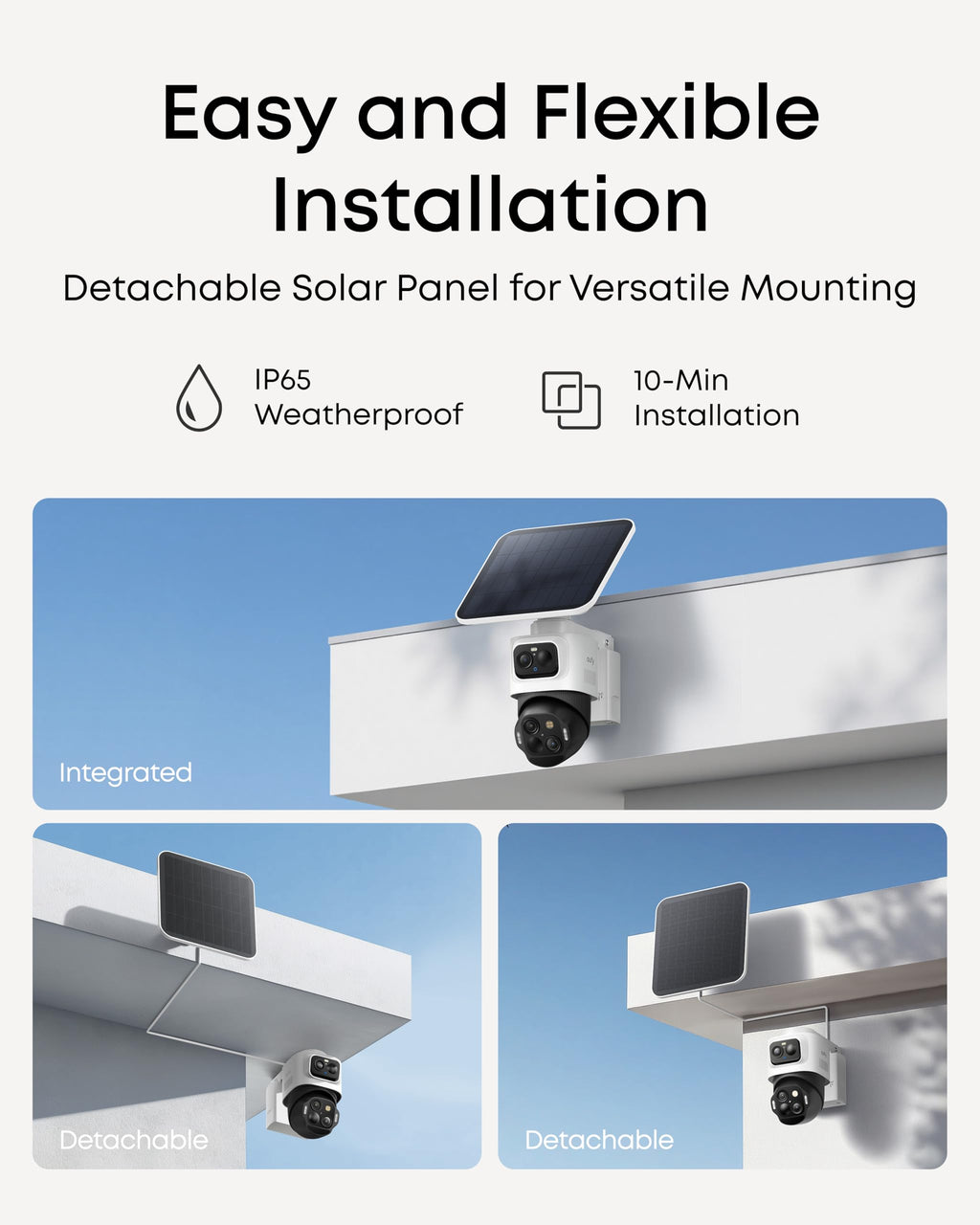 4K Solar 3-Lens PTZ Security Camera 4-Cam Kit W29102