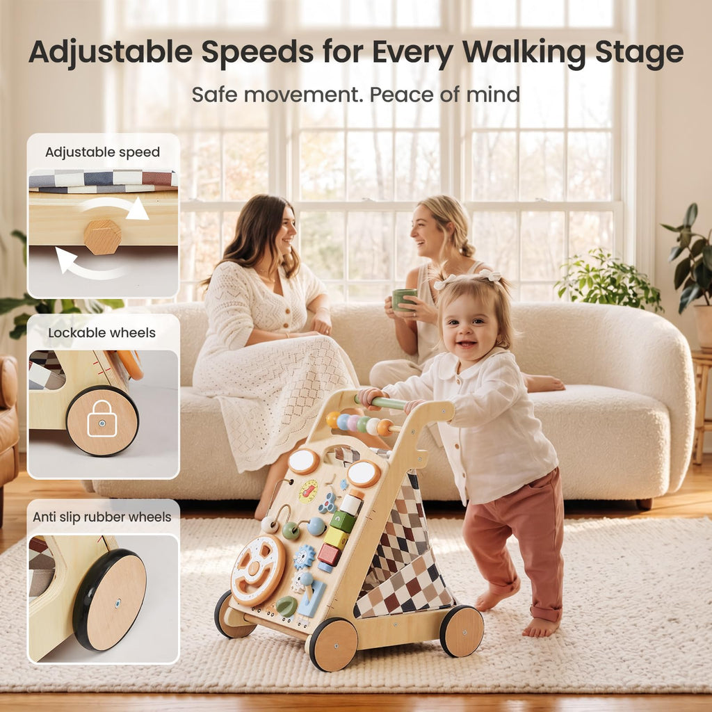 Wooden Baby Walker with Wheels O5000