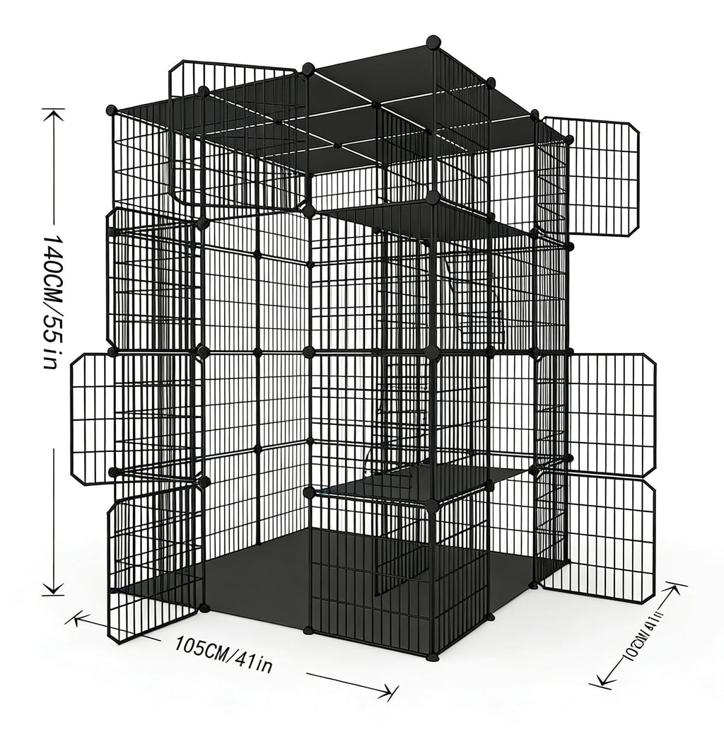 4-Tier Detachable Metal Wire Cat Cage A72186