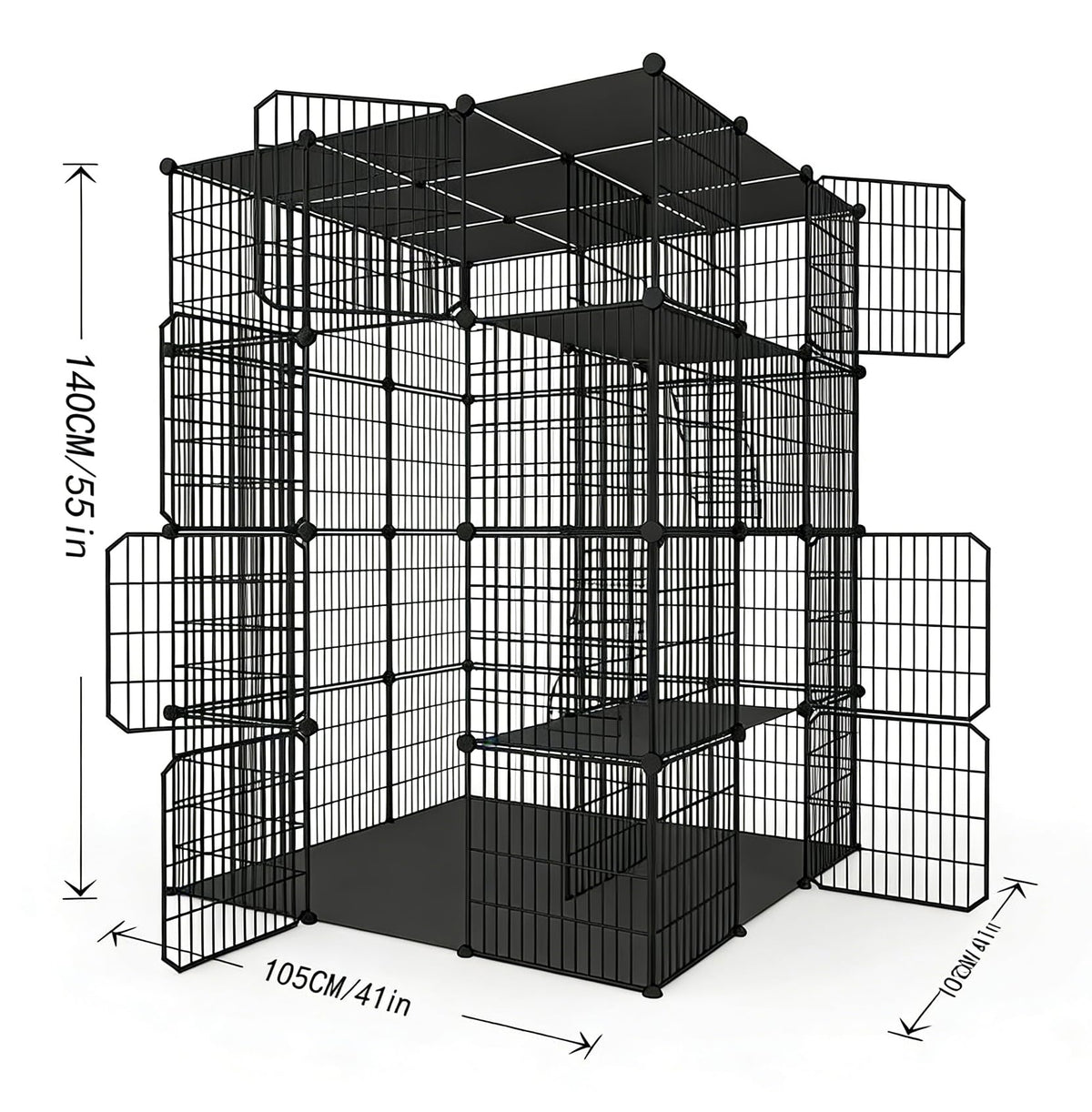 4-Tier Detachable Metal Wire Cat Cage A72186