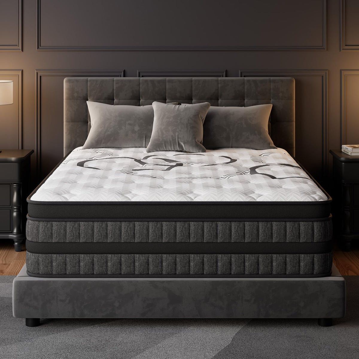 Queen 12 Inch Hybrid Euro Top Medium Firm Mattress Y1162