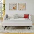 Twin Size Upholstery Daybed with Trundle and Vertical Stripes F215