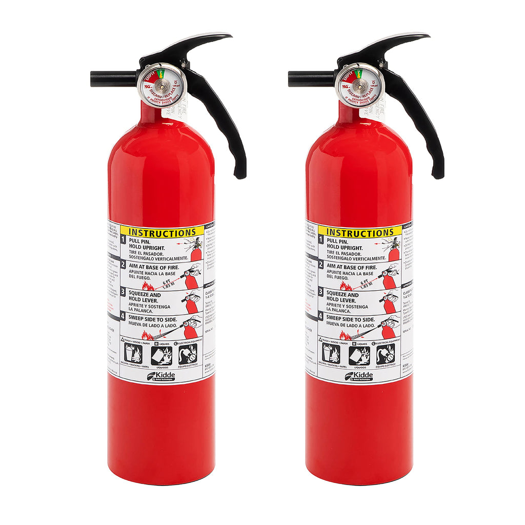 2 Pack Red Dry Chemical Fire Extinguisher with Mounting Bracket D3673