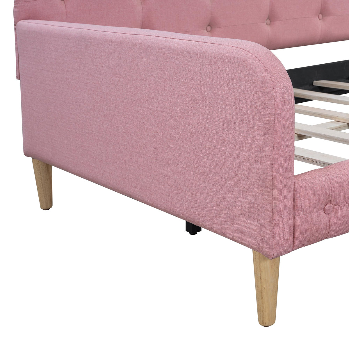 Twin Linen Upholstered Daybed Sofa Bed with Button Tufted Design P8092