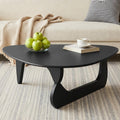 34" Black Coffee Table with Solid Wood Top R357