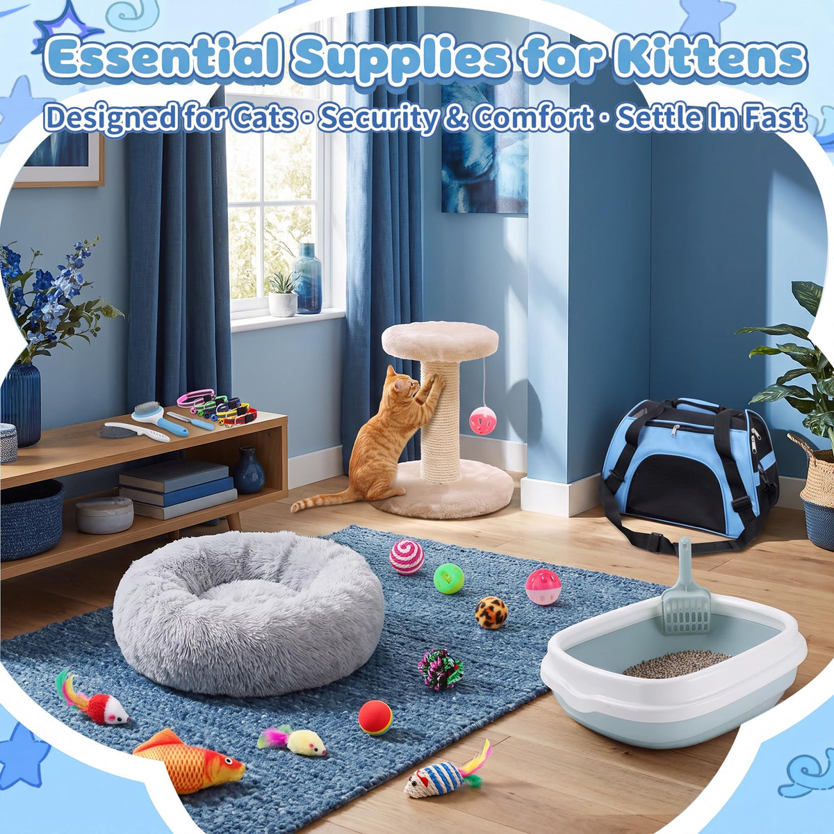 37 Pcs Cat Essentials Starter Kit L6518
