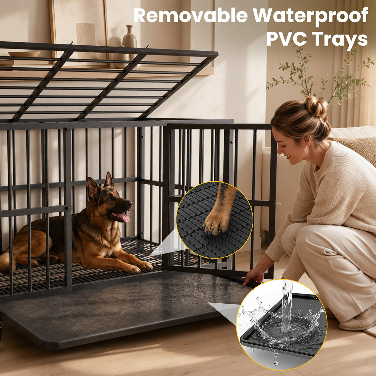 48 Inch Heavy Duty Black Dog Crate P995