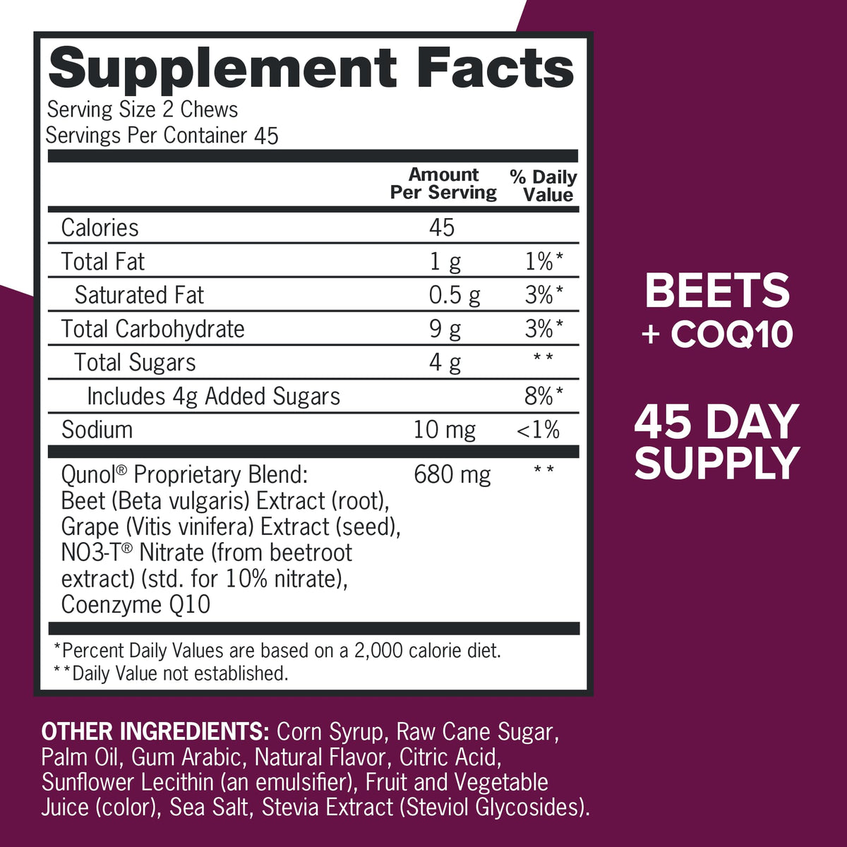 Beet Root Chews with CoQ10, 90ct U3470