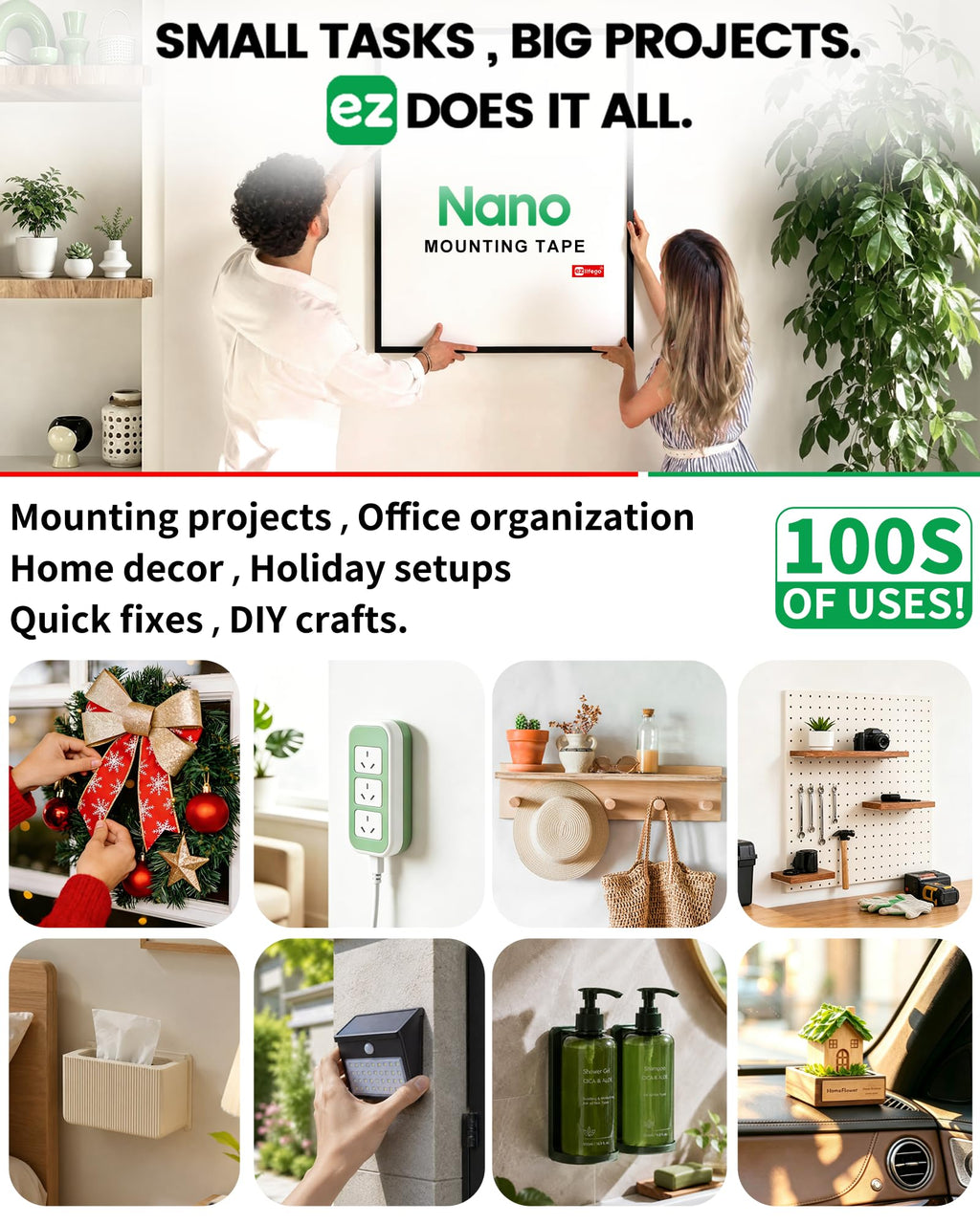 Heavy Duty Double Sided Mounting Tape, 9.85FT P4630