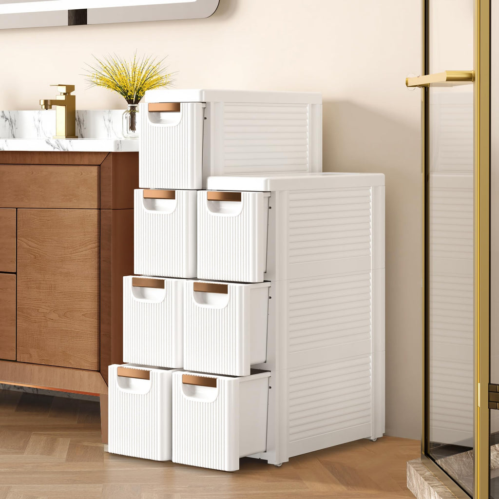 3 Drawer White Rolling Storage Cabinet H355919