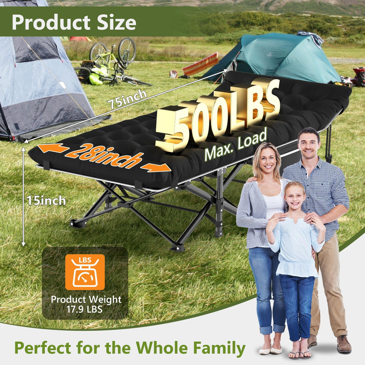 Camping Cot with Carry Bag L344542
