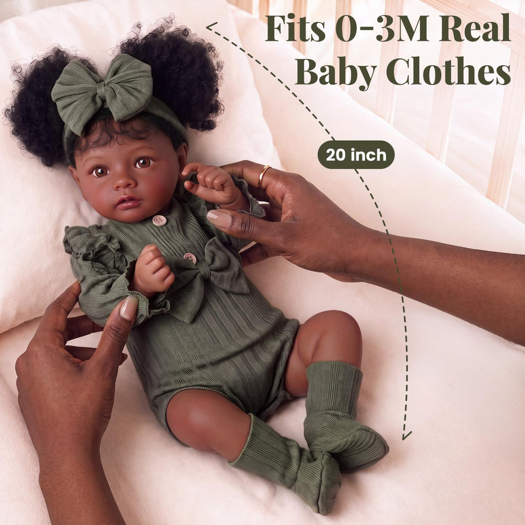 20 Inch Black Lifelike Baby Girl Doll O57031