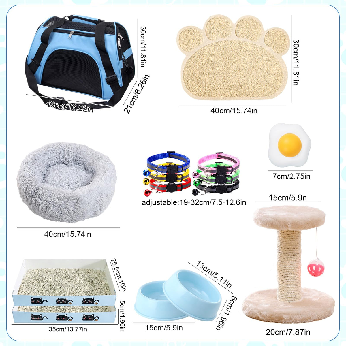 37 Pcs Cat Essentials Starter Kit L6518