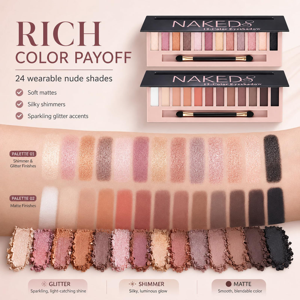 2 Pack Shimmer & Matte Eyeshadow Palette Y787