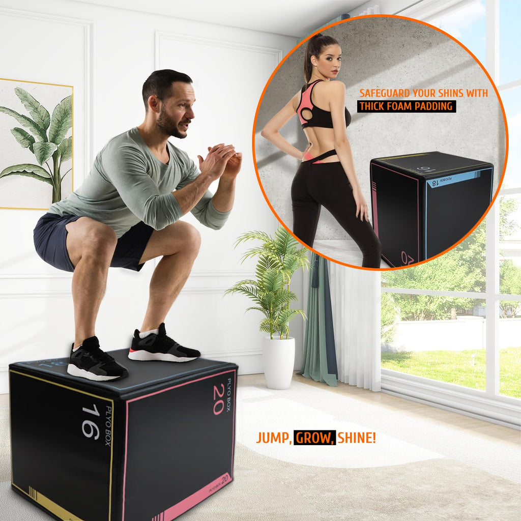 3-in-1 Non-Slip Foam Plyometric Jump Box V410