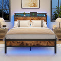 Full Bed Frame with Headboard and LED Lights V315103