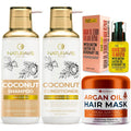 Coconut Shampoo and Conditioner Set and Moroccan Argan Oil Mask and Hair Serum U9839