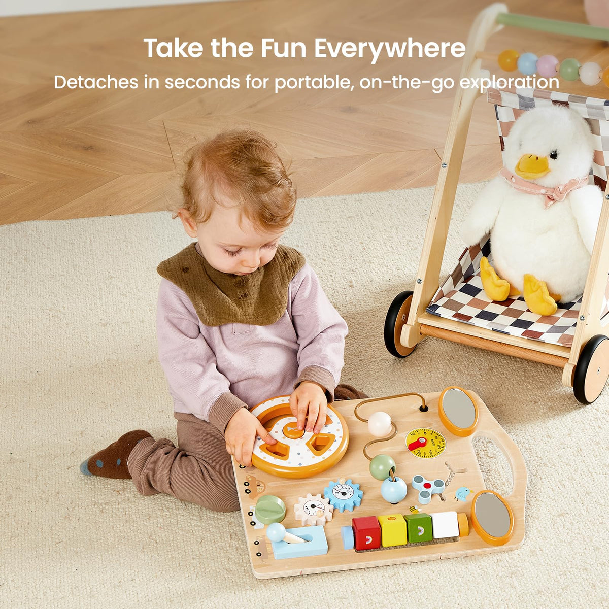 Wooden Baby Walker with Wheels O5000