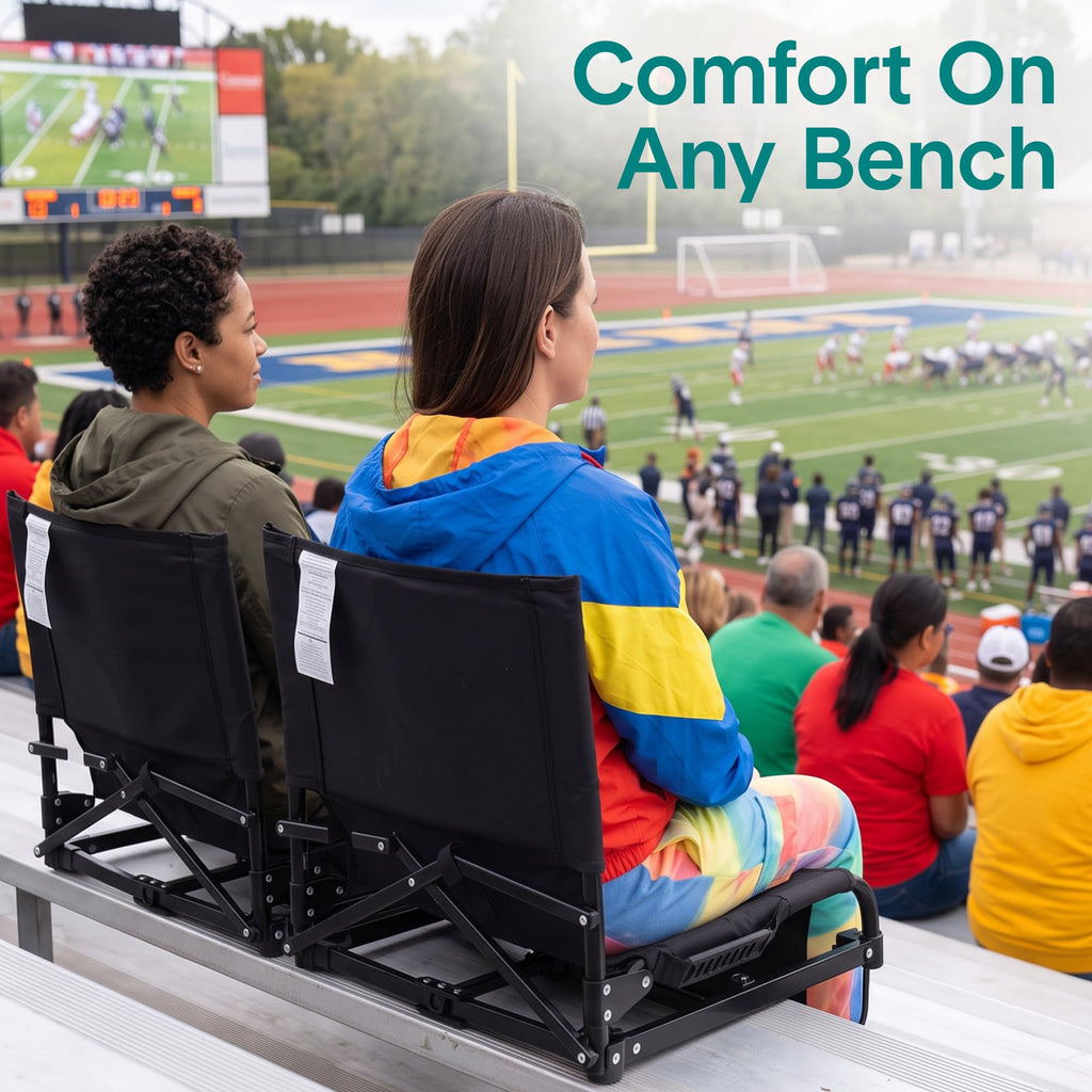 2-Pack Padded Folding Stadium Chairs with Back Support and Armrests W885166