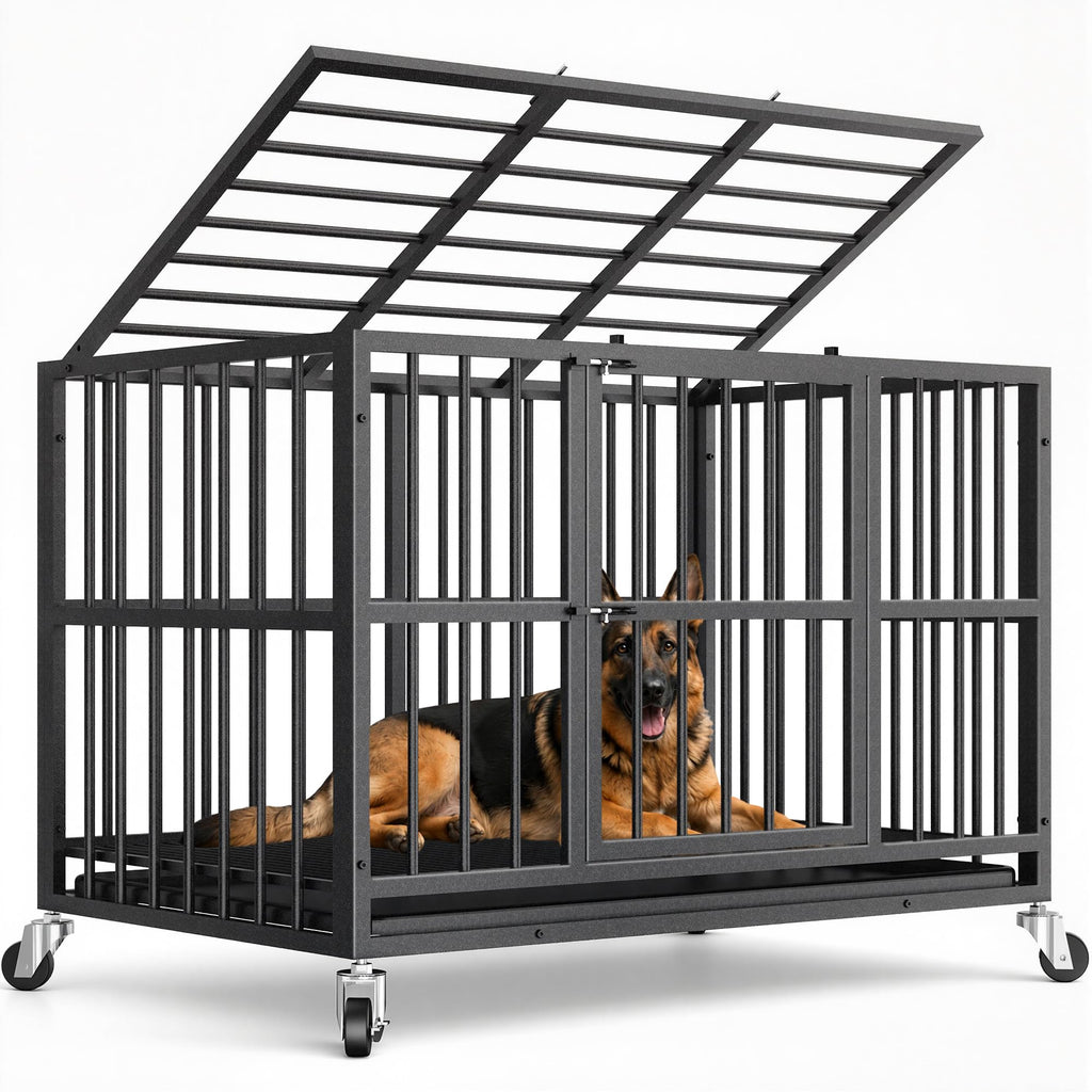 48 Inch Heavy Duty Black Dog Crate P995