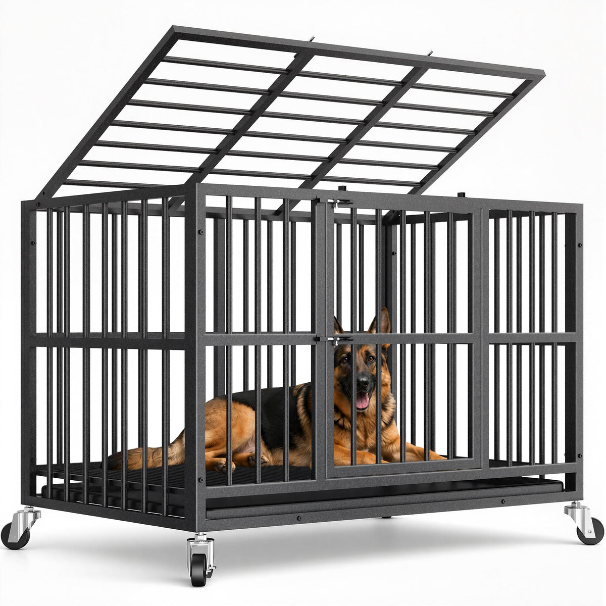 48 Inch Heavy Duty Black Dog Crate P995