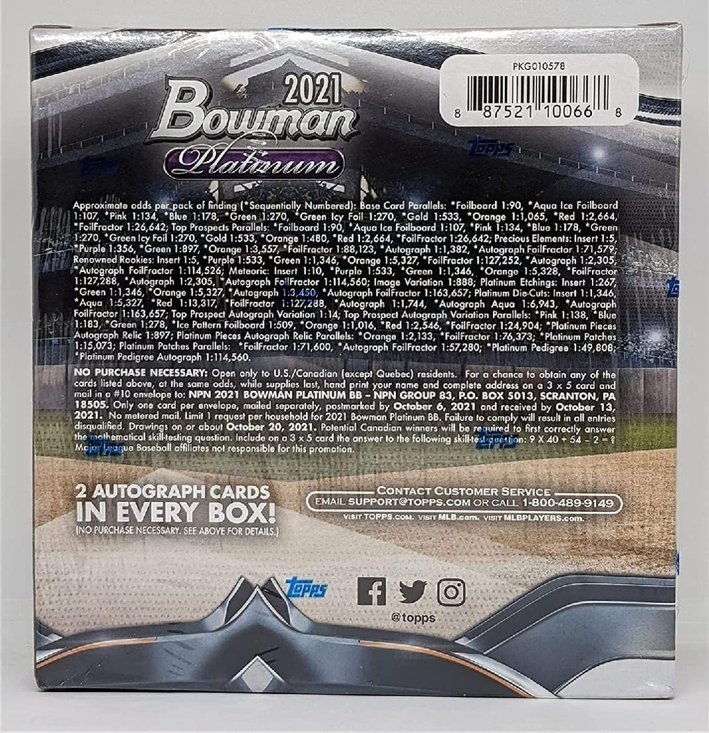 2021 Bowman Platinum MLB Baseball Card Mega Box D8786