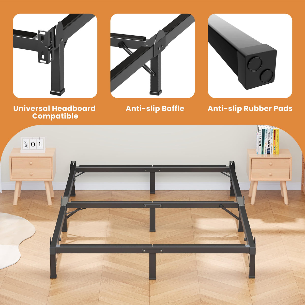 Queen 8 Inches Metal Bed Frame B8099