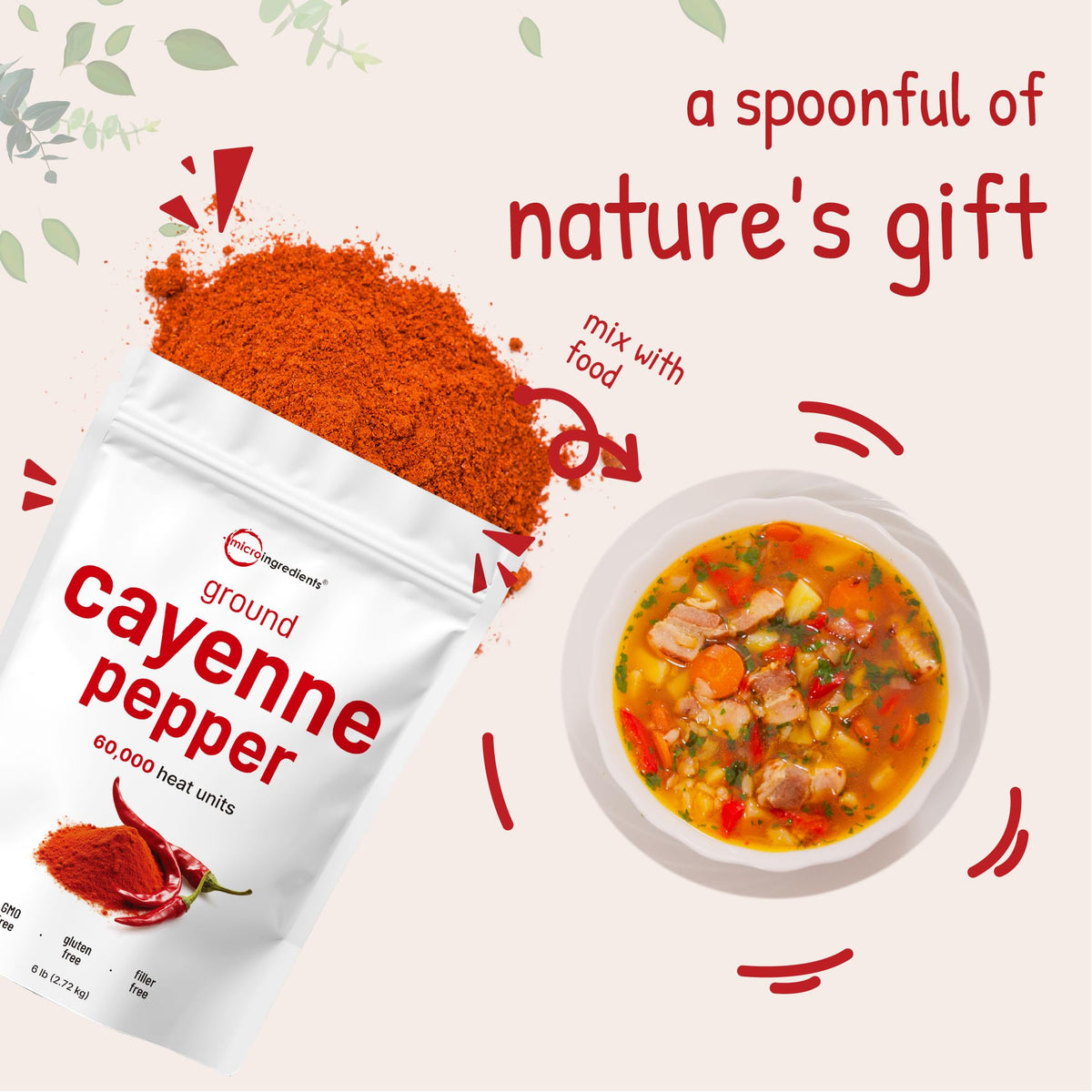 Ground Cayenne Pepper Powder 6lbs 60,000 SHU P96129