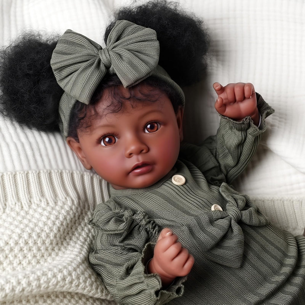 20 Inch Black Lifelike Baby Girl Doll O57031